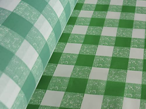 Folientischdecke/Tischdecke/Folie/Festfolie 75 cm breit 100 m/Rolle - abwaschbar (Grün-Weiß kariert)