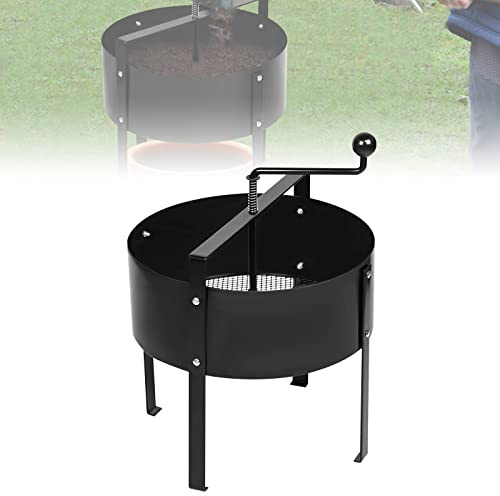 YARDIN Handkurbelsieb Drehbarer Gartensieb Bodensieb Erdsieb für Garten - für Erde, Kompost, Unkraut, Sand, Schotter - Ø 40cm - 1,2mm Netz-Siebpfanne