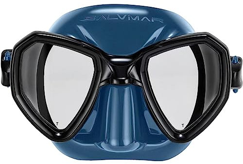 SALVIMAR Morpheus, Maschera per Pesca Subacquea, Snorkeling, Unisex adulto, Blue Metallizzato/Nero