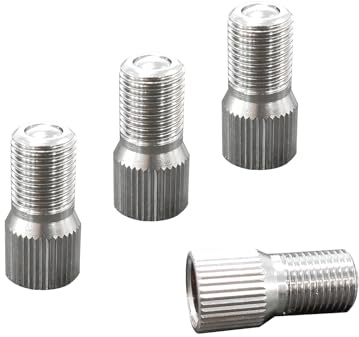 Augeny 4PCS 19mm Valve Cap Stem Extenders, Screw-on Car Tire Valve Stem Extensions, Universal Nickle Plated Brass Wheel Tire Caps Extender Adapter for Car Truck Motorcycle Bike
