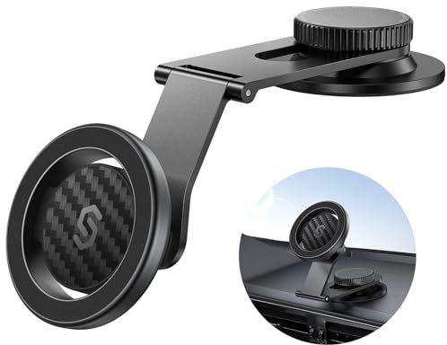 SYNCWIRE Passend für MagSafe Kfz-Halterung für Universal-Armaturenbrett, Tesla-Bildschirm, magnetische Handyhalterung für Auto, Faltbarer Arm aus Aluminiumlegierung, super stabile Autohalterung für