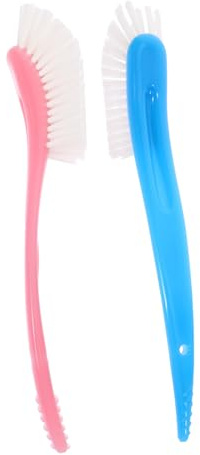 Toyvian Multi-function 2 Pack Bottle Brush for Cleaning Baby Bottles Cups Vacuum Flasks Flexible Nylon Bristles and Hanging Handle Dishwasher Safe
