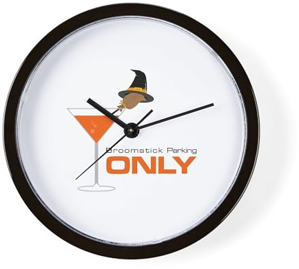 CafePress Broomstick Parking 10 Wall Clock for Livingroom, Kitchen, or Office