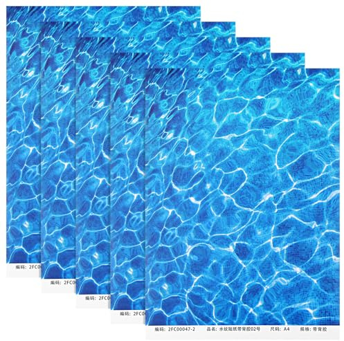 Operitacx 5 Hojas Papel Simulación Agua para Maquetas Base De Ondulación De Agua De Mesa De Arena Corriente Artificial Decoración del Paisaje para Diorama Río Y Arroyo