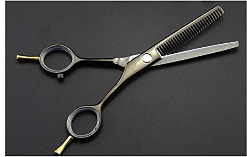 TONZN 5,5-Zoll-Schwarze zweiseitige Friseur-Haarschneideschere Friseur-Haarschneideschere Effilierschere Friseur-Haarschneideschere Friseur-Haarschneideschere Friseur (Effilierschere)
