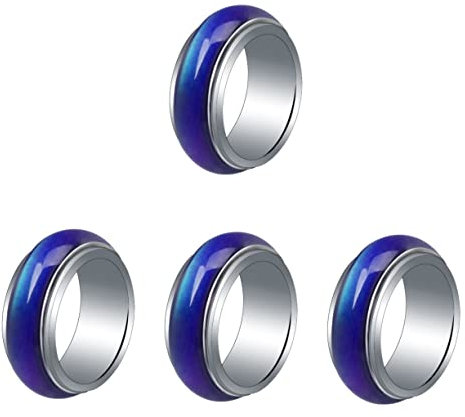 VALICLUD 4stücke Stimmungsring Farbwechselring Für Damen Herren Und Junge Mädchen Kreativer Temperaturring Aus Hochwertigem Modisches Accessoire Für Besondere Anlässe Für Feiertage