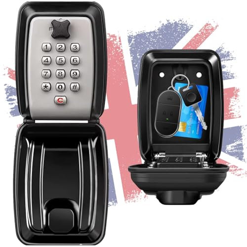 ViperSafe - Coffre-fort mural extérieur pour clés avec serrure à combinaison à 12 chiffres et couvercle résistant aux intempéries, idéal pour la maison/garage/bureau/école et la maison (gris)