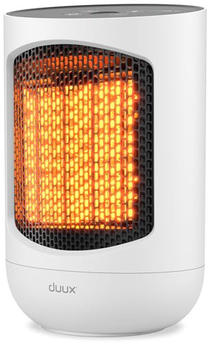 Duux Zone Energiesparender Heizlüfter Leise - Elektrische Heizung mit 1500 Watt, 3 Leistungsstufen, thermostat und 60 Grad horizontaler Schwingung - Weiß