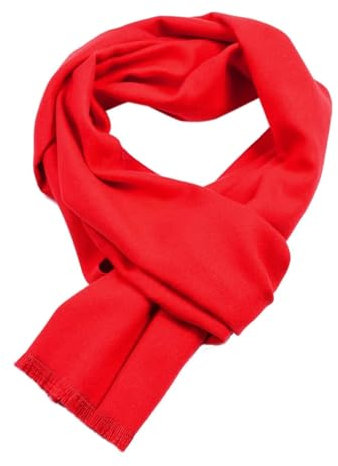 UALXPAO Einfarbiger Kaschmirschal, warmes Winterhalstuch, schwarzer Schal, Schal for Männer, lässige Business-Schals, Wickel Kaschmir Schal(Red)
