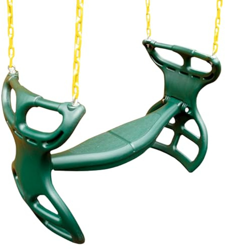 Eastern Jungle Gym Heavy-Duty Plastic Horse Glider Swing Seat Back-to-Back Glider for Two Kids with Coated Swing Chains