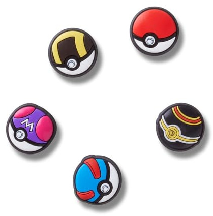 Crocs Lot de 5 breloques Poke Ball unisexes pour chaussures, multicolore, taille unique, multicolore, Taille unique