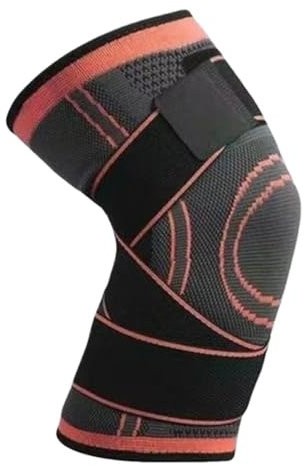 UYFRD 1 x Knieschützer, Kompressions-Kniepolster, Kniebandage für Arthritis, Gelenkunterstützung, Sport, Sicherheit, Volleyball, Fitnessstudio, Sport, Orange, Größe M