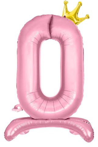 Luftballon 0-9 Geburtstag, Stehend Folienballon 0-9 Zahlen Luftballon Rosa 32/81cm Folienballon Geburtstag Deko Mädchen