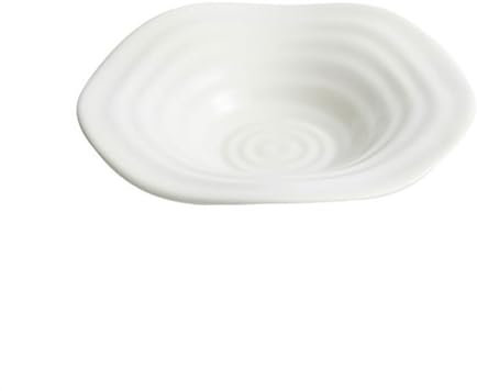 CFY652 Platos Plato de Forma Irregular, Plato Creativo de Moda, Plato Hondo de cerámica Blanca, Plato de Espagueti Comercial Platos Llanos