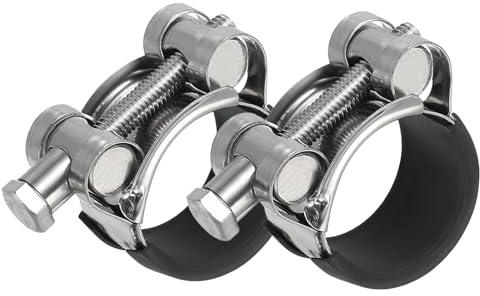 PATIKIL 29–31 mm T-bult slangklämma, 2-pack gummikuddat intag intercooler rörklämmor 304 rostfritt stål kylarslangklämma för 2,90 cm – 3,10 cm rör