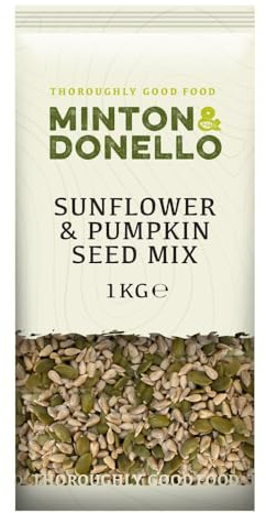 Minton & Donello 1Kg Sunflower and Pumpkin Seed Mix - Natural, Rich in Nutrients, High Fibre, Plant-Based Protein
