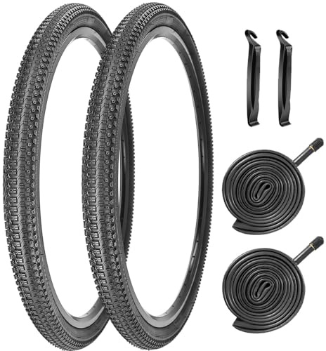 Pair 27.5 Mountain Bike Tyre 27.5 x 1.95 Inch Foldable with Schrader AV32mm Valve Inner Tube for MTB Cycle Road Bicycle Replacement Tyres