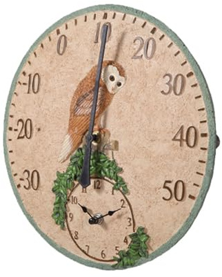 BOGEEL Orologi da parete resistenti alle intemperie da appendere termometri digitali per giardino, cucina, orologio e termometri interni esterni