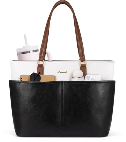 LOVEVOOK Laptopväska 15,6 Tum för Kvinnor, Stor Elegant Shopper-Väska, Damhandväska för Arbete, Universitet och Vardag, Affärsväska och Lärarväska