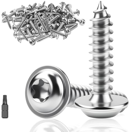 ddckj M4x16mm Tornillos Autorroscantes 60 Unidades Tornillos Para Madera A2 V2A Parafusos Inox con cabeza de flor de ciruelo Alta Dureza, Totalmente Roscado