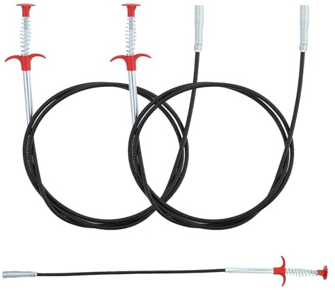 3 pièces Pince à griffes, 200cm / 60cm Pince télescopique nettoyeur de drains, Acier inoxydable Flexible Drain Sink Cleaning Gripper, Pour salle de bain, cuisine, évier, baignoire