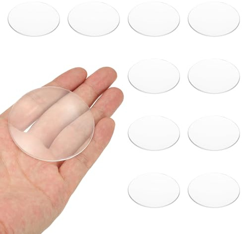 PATIKIL 10-pack biconvex lins, 60 mm dia. 180 mm brännvidd sfäriska optiska linser förstoringsglas pappersvikt akryl dubbel konvex för gör-det-själv kontorsskrivbord hem vetenskap experiment teleskop