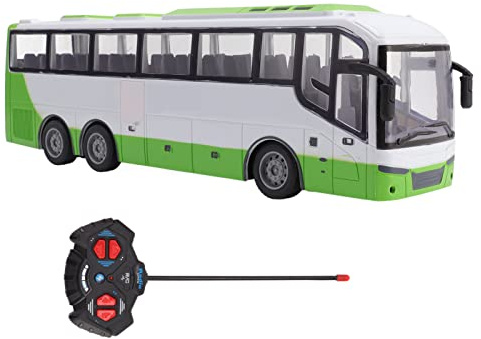 Generic Stor RC -bussleksak, Ljus Färgglad Fjärrkontrollbussmodell för Barn, Utbildningselektronisk RC -buss, ABS -plastkropp, Detaljerad Design, Fjärrkontroll med Simuleringsspel (Vitgrön)