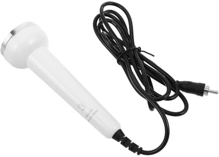Sonda Ultrasónica para Contorno de Ojos, Acero Inoxidable, 1 Pieza | Cabezal Blanco Plano, Diseño Ergonómico, Repuesto, Conducción Térmica Eficaz, Plástico, Uso Doméstico y Viaje