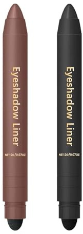 Fard à paupières et eye-liner deux-en-un, ombre à paupières crème waterproof, illuminateur anti-bavures, polyvalent et longue tenue, crée des looks multidimensionnels