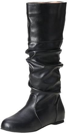 HOOUDO Stivali Monta Western,Stivali Monta Western,Moda Western Scarpe di Media Altezza Cowboy Stivaletto con Plateau Lunghi Texani Stivaletti con Fibbie Anfibi