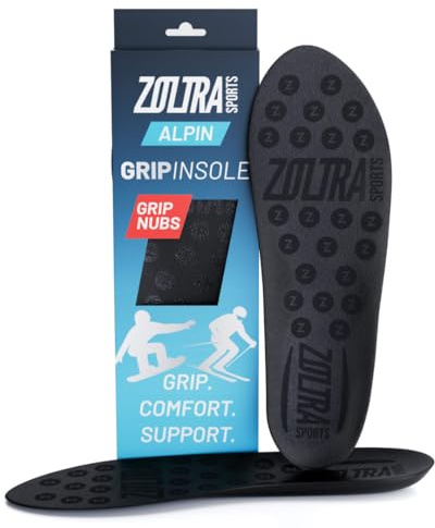 Zoltra Sports – Grip Alpin Einlagen Skischuhe – Anti-Rutsch Einlegesohlen mit Grip-Noppen für Skischuhe Herren, Damen & Kinder – Zuschneidbar & Komfortabel – Ideal für Snowboard & Langlauf Ski