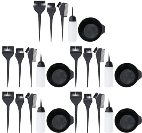 LIFKOME 5 Ensembles Set de Kits de Teinture Cheveux avec Bol et Flacons Accessoires Réutilisables pour Coloration et Soin à Huile Salon et Usage Domestique