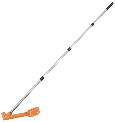 HAMPPLIES Nettoyeur de Gouttières à Perche Télescopique avec Pelle Coudée Ergonomique, Outil de Nettoyage sans Échelle pour Toitures Résidentielles, Élimination des Feuilles Mortes, Outil