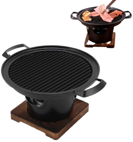 Griglia a carbone portatile in legno, fornello per barbecue per famiglia giapponese, piccola griglia per barbecue da tavolo senza fumo per casa da campeggio