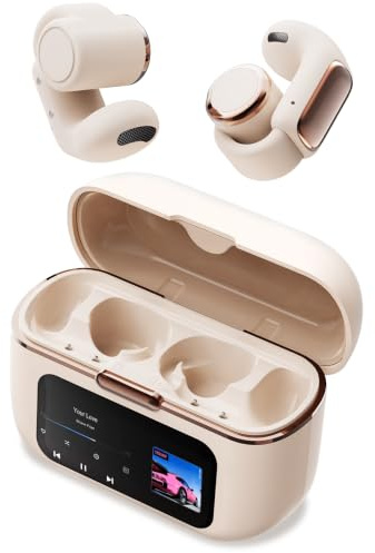Écouteurs Bluetooth sans Fil Clip Oreille Ouvert,avec Écran LED et 4 Go