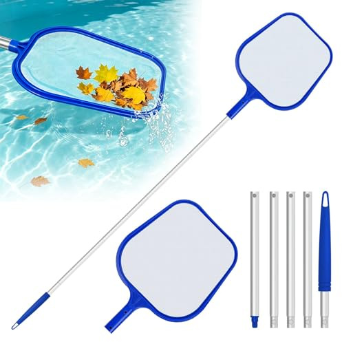Épuisette Piscine, 158cm Filet de Nettoyage Piscine, Epuisette Piscine Maille Extra Fine avec Brosse Piscine, Set d'épuisettes de Piscine avec Manche Télescopique pour Piscine, Spa, Bassin, Jacuzzi
