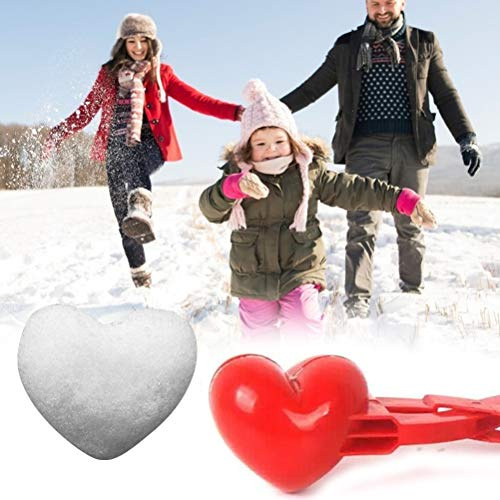 Hidyliu Snowball Maker Toy Hjärtformad Design för Vinterlek för Familjer och Vänner Plast 34cm (Röd #43)