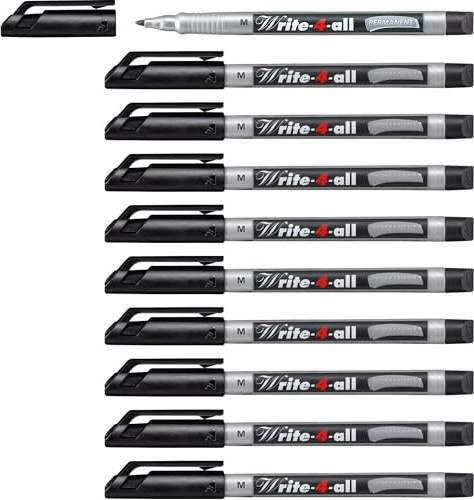 STABILO - Permanent-Marker - Write-4-all | medium, 10er Pack, schwarz