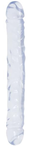 Doc Johnson Crystal Jellies - Jr. Double Dong - 12 Inch - Double-Sided Dildo - Clear