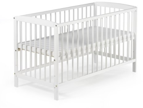 Schardt - Kinderbett Felix Weiß 60x120cm - 3fach Höhenverstellbarer Lattenrost - Rundum Gitterstäbe