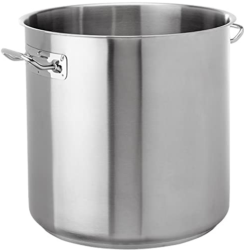 Ollas Agnelli alta Pot con dos asas, de acero inoxidable 18/10, 25 Litros, Plata