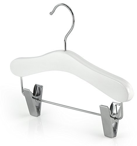 Hangerworld - 12 Grucce Appendiabiti per Bambini - in Legno Bianco e Metallo Cromato