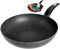 Moneta Wok 1 Manico Antiaderente Hercules Stone Pentole Cucina, Alluminio Rivestito, Nero, 28 cm