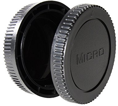 CamDesign Body Cap & Camera Rear Len Cover Set for Micro Four Thirds MFT Micro 4/3 M4/3 Camera & Lens fits Panasonic G1 G2 G3 G10 GH1 GH2 GH2 GH3 GF1 GF2 GF3 GF5 GX1 ; Olympus E-P1 E-P2 E-P3 E-PL1 E-PL2 E-PL3 + CamDesign Wristband Lens Focus Ring