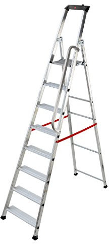 Escabeau Professionnel Pliable en Aluminium 8 marches Larges Hailo Alu Pro