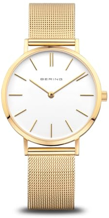 BERING Kvinnor Analogt Quarz Classic Collection armbandsur med Rostfritt stål Armband och Safirglas 14134-331