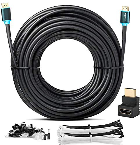 MutecPower 20m HDMI Kabel 2.0 Mit Eingebautem Signal Verstärker - High Speed mit Ethernet 4Kx2K/60HZ Ultra HD 2160p/Full HD 1080p - 3D/ARC/CEC - Kabel 3-fach geschirmt - Schwarz 20 meter