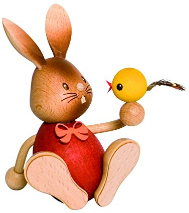 Drechslerei Kuhnert Snubby Hase mit dem Küken – 12 cm