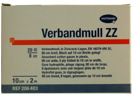 Hartmann Verbandmull ZZ, 10cmx2m,