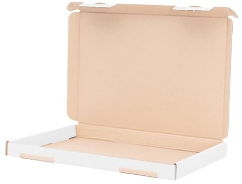25 Großbriefkartons 230x160x20mm Weiss Versand Post Faltschachtel GB-1 DIN A5 für Warensendung DHL DPD GLS Hermes, Päckchen, Versandkarton, Büchersendung